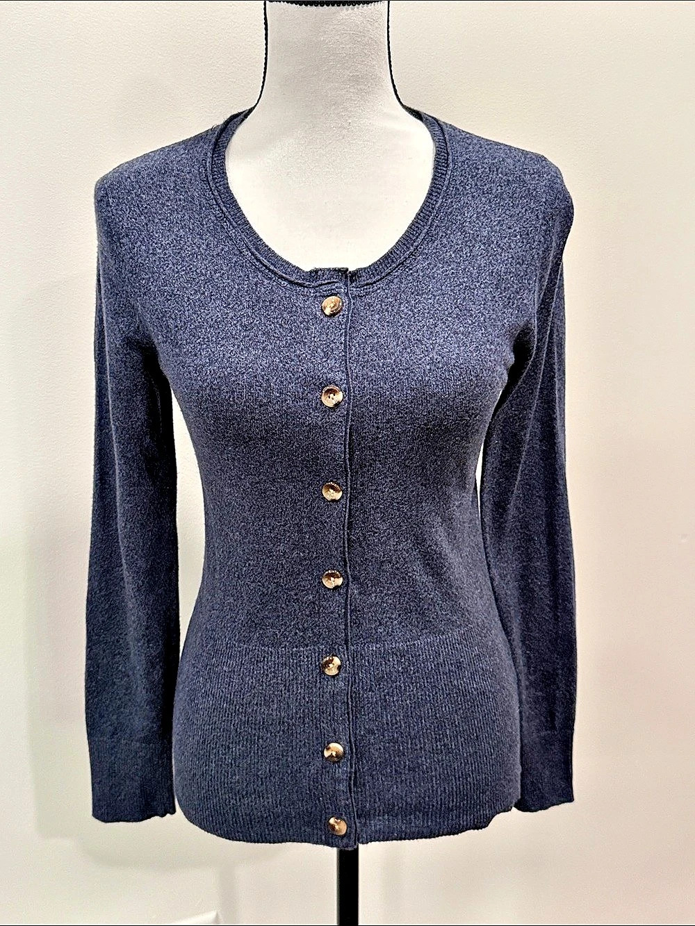 Eddie Bauer Women's Small Cotton/Nylon Cardigan Blue Size Small